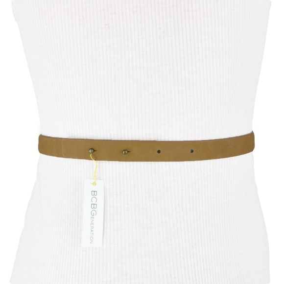 BCBG Brown Faux Leather Bow Belt - Picture 2 of 2